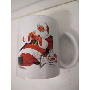 Norman Rockwell Christmas Mug  "Cookies and Milk For Santa"